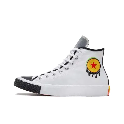 Конверс Pop-art Unt1tl3d High Top Кеды Унисекс Белый Черный Желтый