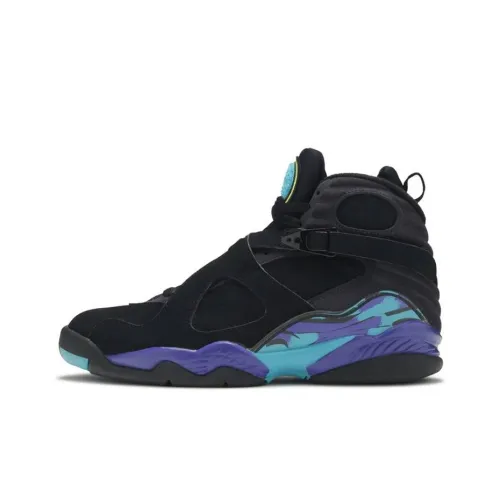 Jordan Air Jordan 8 Retro Aqua 2007 High Top Vintage Баскетбольные Кроссовки Мужские Черные Фиолетовые