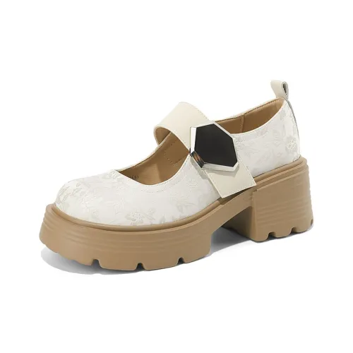 JOSINY Mary Jane Shoes 6,8 см Женские Черный Экрю