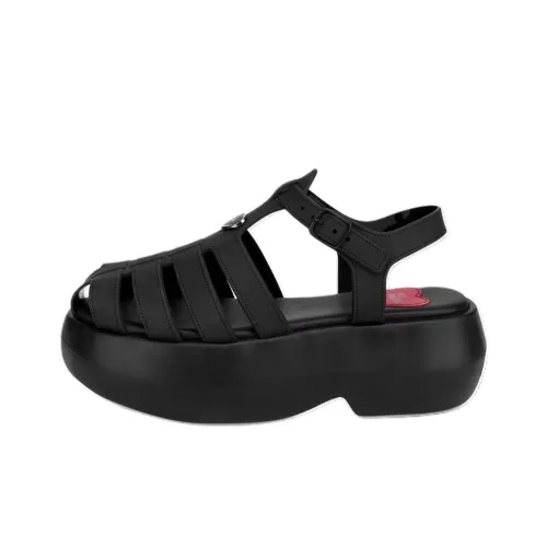 LOVE MOSCHINO FLOATING Любовь Сандалии в римском стиле 7 см Женские Черные