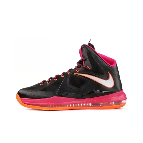 Nike Lebron 10 Floridian Нескользящий Легкий MID Баскетбольные кроссовки для игры Мужской Черный Фиолетовый