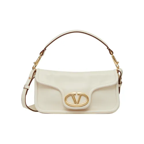 Valentino GARAVANIVlogo Кожа наппа Портативная Сумка через плечо Сумка на плечо Средняя Женская Цвет слоновая кость