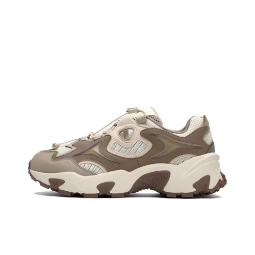 FILA FUSION ANCERUS PLUS Одиночный глаз Резиновый и износостойкий и Легкий Низкий топ Толстая подошва Женские Белый Желтый