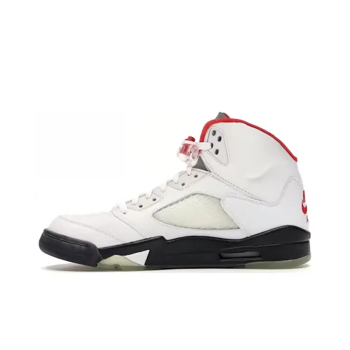 Jordan Air Jordan 5 Retro Fire Red Амортизация High Top Винтажные баскетбольные кроссовки Мужские Белые 2000