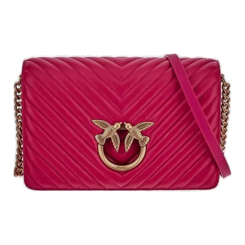 PINKO Classic LoveClick Collection Телячья кожа Маленькая квадратная сумка Сумка через плечо Сумка на плечо Женская Розовая