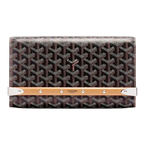 GOYARD Monte Carlo Холст Телячья кожа Одно плечо Через плечо Клатч Маленький Унисекс Черный Коричневый