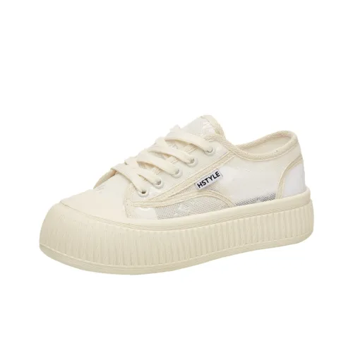 HSTYLE Slip-resistant Abrasion-resistant Low-top Skateboard Shoes Women's Ecru HSTYLE Скейтборд Кроссовки Низкие противоскользящие устойчивые к истиранию женские цвет экрю