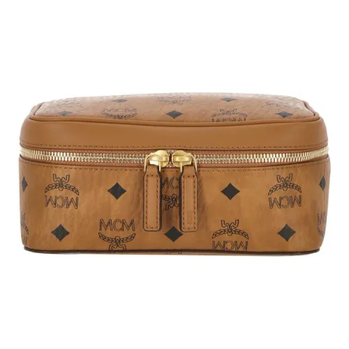 MCM Кожа наппа Комбинированный Мешок для хранения Trumpets Женские Коньяк