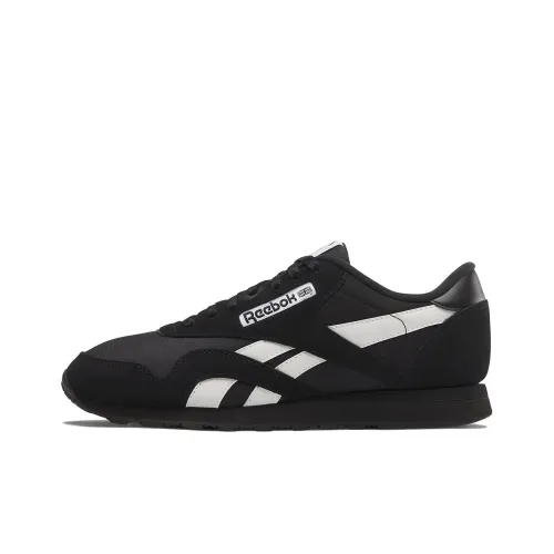 Reebok Classic Nylon Беговые кроссовки Низкий топ Черный Белый Унисекс