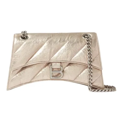 Balenciaga Crush Телячья кожа Портативная Сумка через плечо Сумка на плечо Женская Бежевая