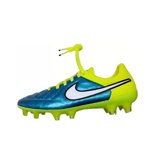 Nike FG Твердый грунт противоскользящие устойчивые к истиранию футбольные бутсы унисекс синий