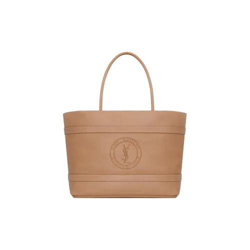 SAINT LAURENT Rive Gauche Овечья кожа Сумка-тоут Сумка для покупок Сумка Мужская Винтажный Коричневый Золотой