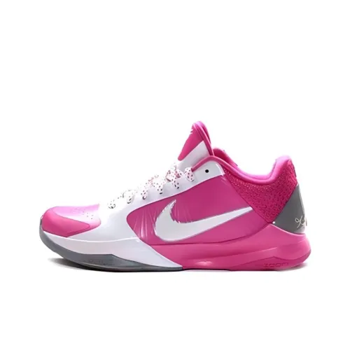 Nike Zoom Kobe 5 Yow Think противоскользящие устойчивые к истиранию легкие низкий топ мужские баскетбольные кроссовки белый розовый