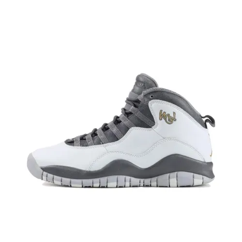 Jordan Air Джордан 10 Ретро Лондон Non Slip Lightweight MID Топ Винтажные баскетбольные кроссовки Мужской Серый, Белый, Черный