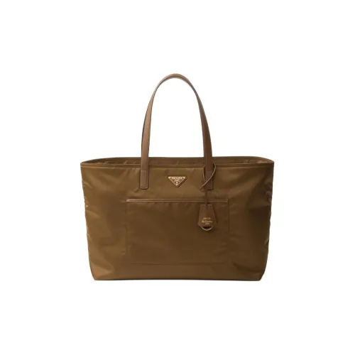 PRADA RE Edition Ткань с кожаными вставками Сумка Большая Женская Бежевая