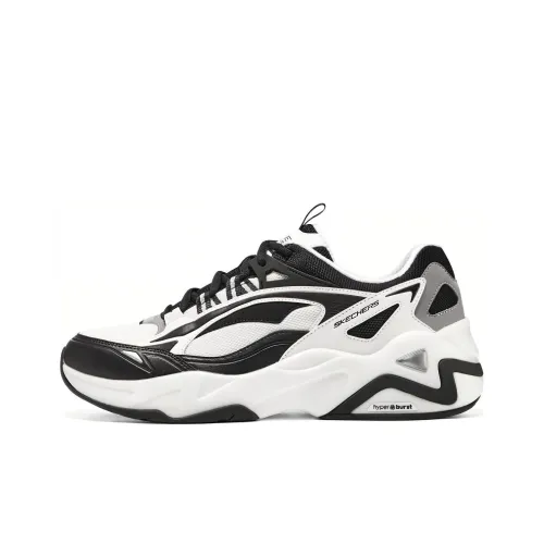 Skechers D'LITES HYPER BURST Низкие Беговые Кроссовки Мужские Черные Белые