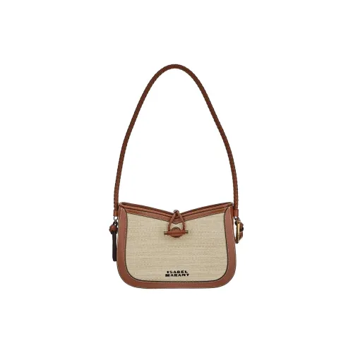 ISABEL MARANT Raffia Сумка через плечо с кожаными вставками Сумка на плечо Женская Коричневый и Бежевый