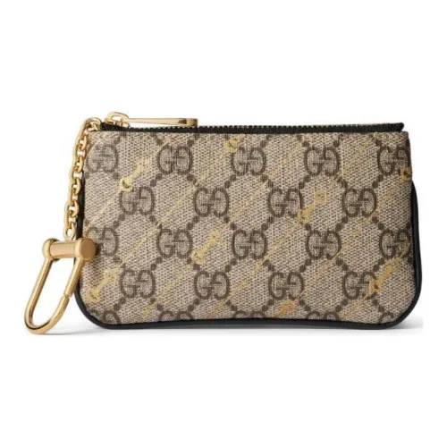 GUCCI Canvas Key Pouch Женские Черный и Эбеновый