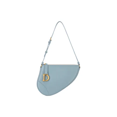 DIOR Козья кожа Седло Сумка Одно плечо Клатч Женские Небесно-голубой