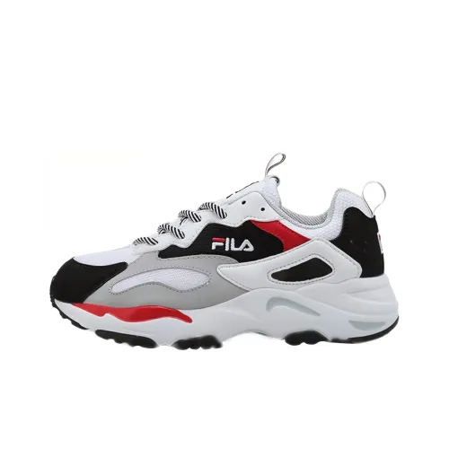 FILA Ray Tracer Амортизация Износостойкий Низкий Топ Толстая Подошва Кроссовки Унисекс Черный Белый Красный Корейский Стиль