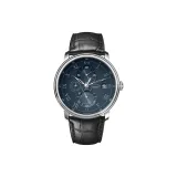 Серебряный Hands Глубокий Синий Циферблат Черный Ремешок Стиль