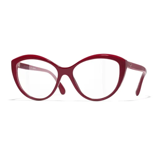 CHANEL Ацетат Кошачий глаз Оправы для очков Мужской Красный