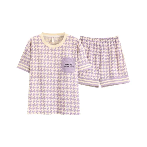 The Story Of The Flower Season Пижамный комплект женский фиолетовый клетка