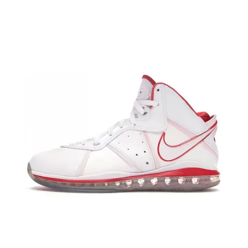 Nike Lebron 8 Китай MID Топ Винтажные баскетбольные кроссовки Мужской Белый Красный