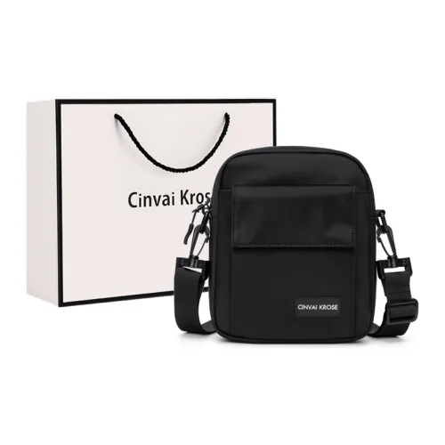 CinvaiKrose Ткань Сумка через плечо Городской техвир Курьерская сумка Сумка на плечо Маленький Мужской Черный