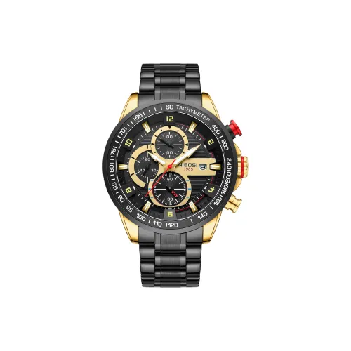 NIBOSI 1985 Кварцевый механизм Стальной ремешок Часы Мужские Синий циферблат Ni2606