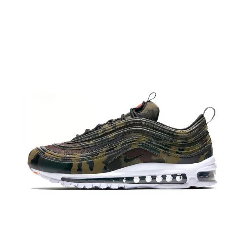 Nike Air Max 97 Устойчивые к истиранию Низкие Беговые кроссовки Мужские Зеленые