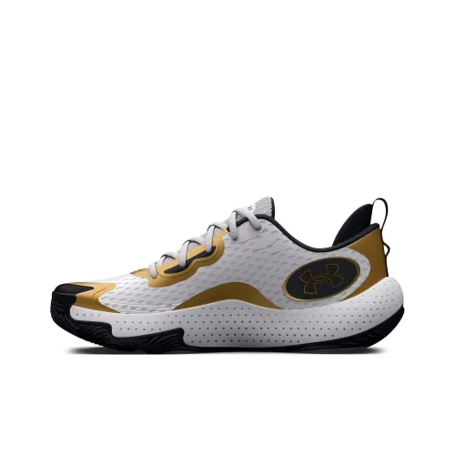 Under Armour Spawn 5 Баскетбольные кроссовки Low Топ Белый Золото Мужской