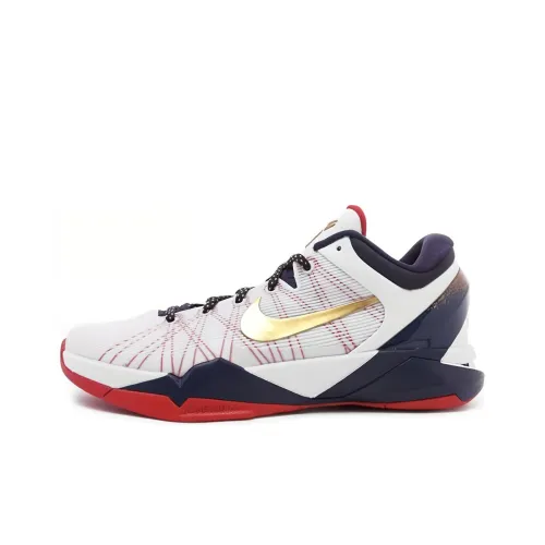Nike Zoom Kobe 7 Gold Medal Нескользящий Легкий Низкий Топ Баскетбольные Кроссовки Мужские Белые