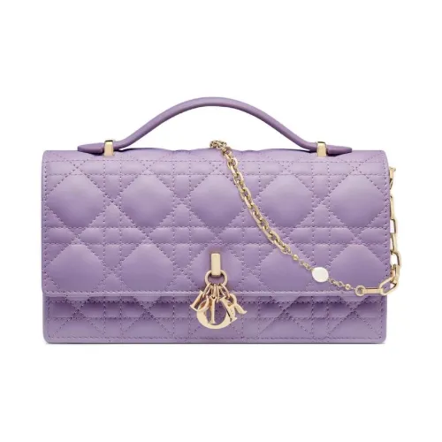 DIOR Lambskin Сумка через плечо Сумка Mini Женская Фиолетовая