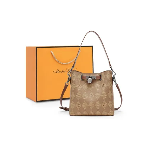 MashaLanti PVC с синтетической кожей сумка на плечо стандартная женская кофейного цвета