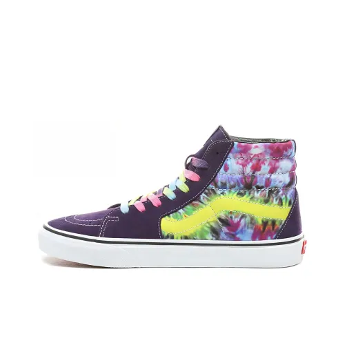 Vans SK8 TIE DYE Устойчивые к истиранию высокие кроссовки для скейтбординга унисекс фиолетовые