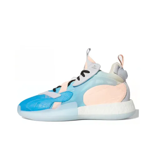 Adidas ZoneBoost Slip Resistant Abrasion Resistant Low Топ Винтажные баскетбольные кроссовки Мужской Aqua Blue