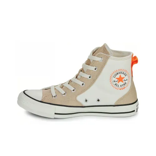 Converse Chuck Taylor All Star Износостойкий и Легкий Высокий Топ Кеды Унисекс Бежевый