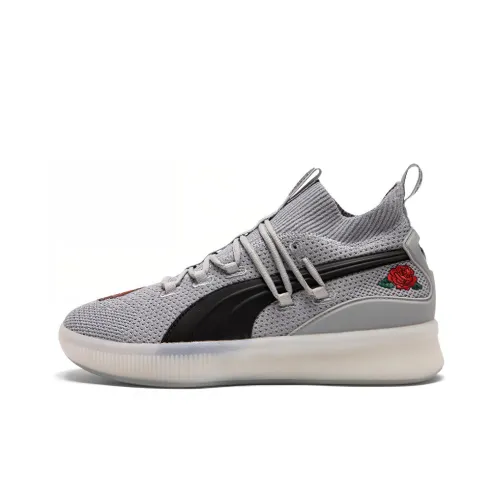 PUMA Clyde Court Roses Shock Absorbers Abrasion Resistant Slip Resistant MID Топ Баскетбольные кроссовки Мужской Рудный Серый