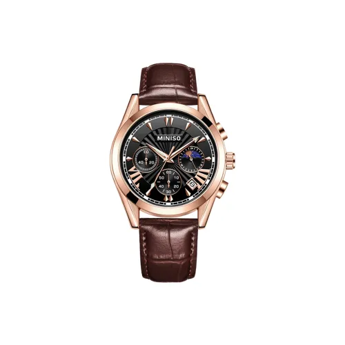Miniso Кварцевые Мужские Часы Черный Циферблат