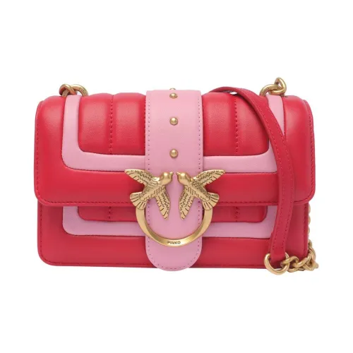 PINKO Love Series Овчина Сумка через плечо Сумка на плечо Женская Красная и Розовая