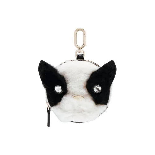 Furla Allegra Sheepskin Coin Wallet Women's Chocolate Cotton Candy White Фурла Allegra Овчина Монетница Женская Шоколад и Хлопок Конфетный Белый