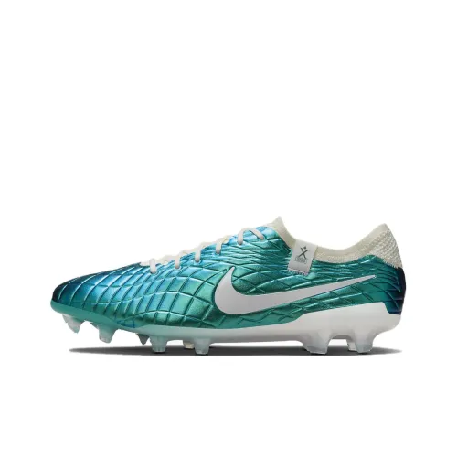 Nike Tiempo Legend 10 FG Твердый грунт Противоскользящие Устойчивые к истиранию Футбольные бутсы Мужские Циановый