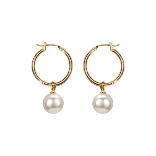 NATURALLYJOJO Круглые Искусственные Жемчужные Серьги Женские Белые Серые