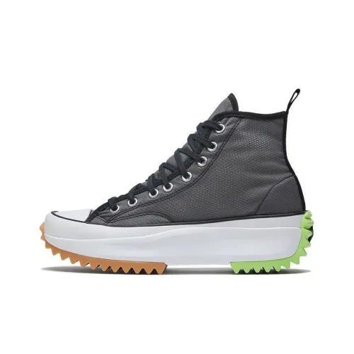 Converse Run Star Hike Slip-resistant Abrasion-resistant MID Топ Скейтборд Кроссовки Унисекс Черный Зеленый