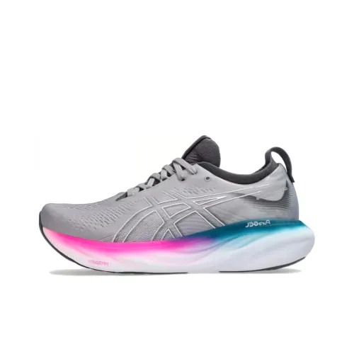 Asics Gel Nimbus 25 Low Топ Беговые кроссовки Женские Серый Белый