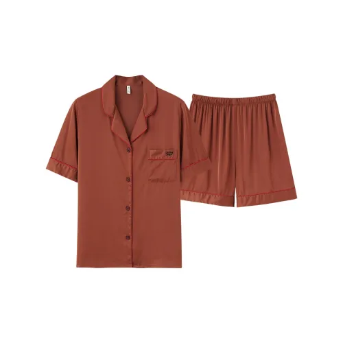 Kerener Pajama Комплект Женский Кирпично-Красный