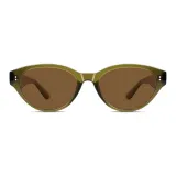 Оливково-зеленая рамка с линзами чайного цвета