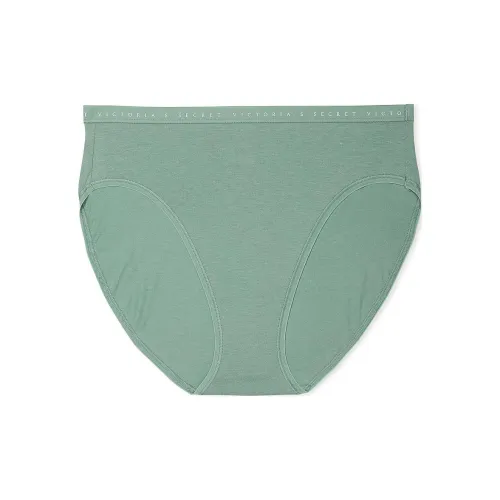 Victoria's Secret Эластичный хлопок Высокая нога Трусики Зеленые Женские трусы 1 упаковка Зеленый