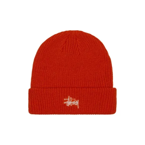 Stussy Акриловые Шапки-бини Унисекс Оранжевый